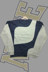 Nik Light Brown And Blue Patch Work II Sweats Shirts