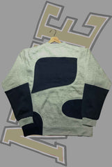 Nik Light Brown And Blue Patch Work III Sweats Shirts