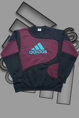 Adida Premium Red And Black Patch Work Sweats Shirts