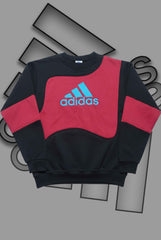 Adida Premium Red, Blue And Black Patch Work Sweats Shirts