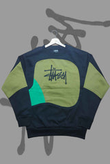 Stusy Mustard Patch Work Sweats Shirts