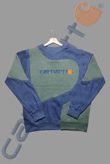 Carhart Blue And Green Patch Work Sweats Shirts