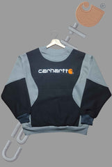 Carhart Black And Gray Premium Patch Work Sweats Shirts