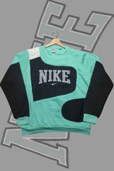 Nik Light Blue And Dark Blue Patch Work Sweats Shirts