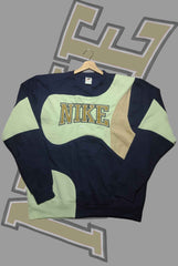 Nik Light Brown And Blue Patch Work Sweats Shirts