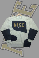 Nik Light Brown And Blue Patch Work III Sweats Shirts