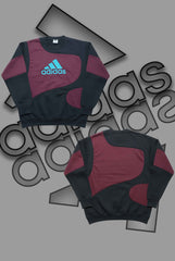 Adida Premium Red And Black Patch Work Sweats Shirts