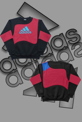 Adida Premium Red, Blue And Black Patch Work Sweats Shirts