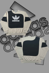 Adida Premium Silver And Black IV Patch Work Sweats Shirts