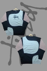 Stusy MultiColor Combination Patch Work Sweats Shirts