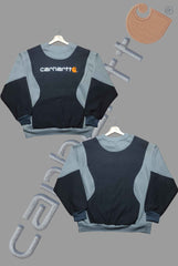 Carhart Black And Gray Premium Patch Work Sweats Shirts